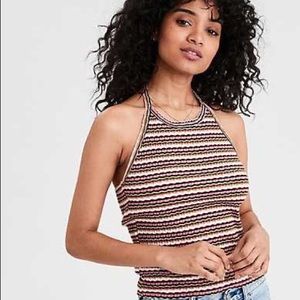 american eagle stripe tank top halter small